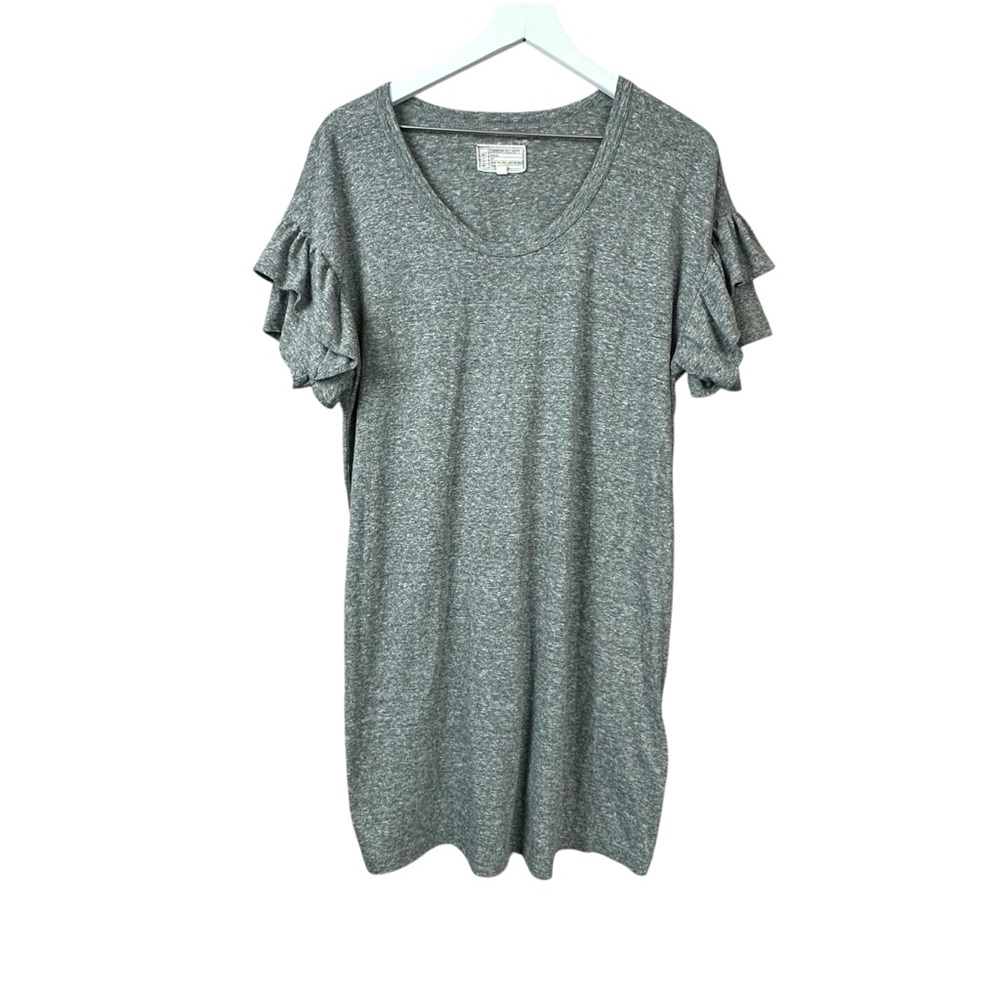 Current Elliott Gray The Ruffle Roadie Shirt Dress Women Sz 1 Small